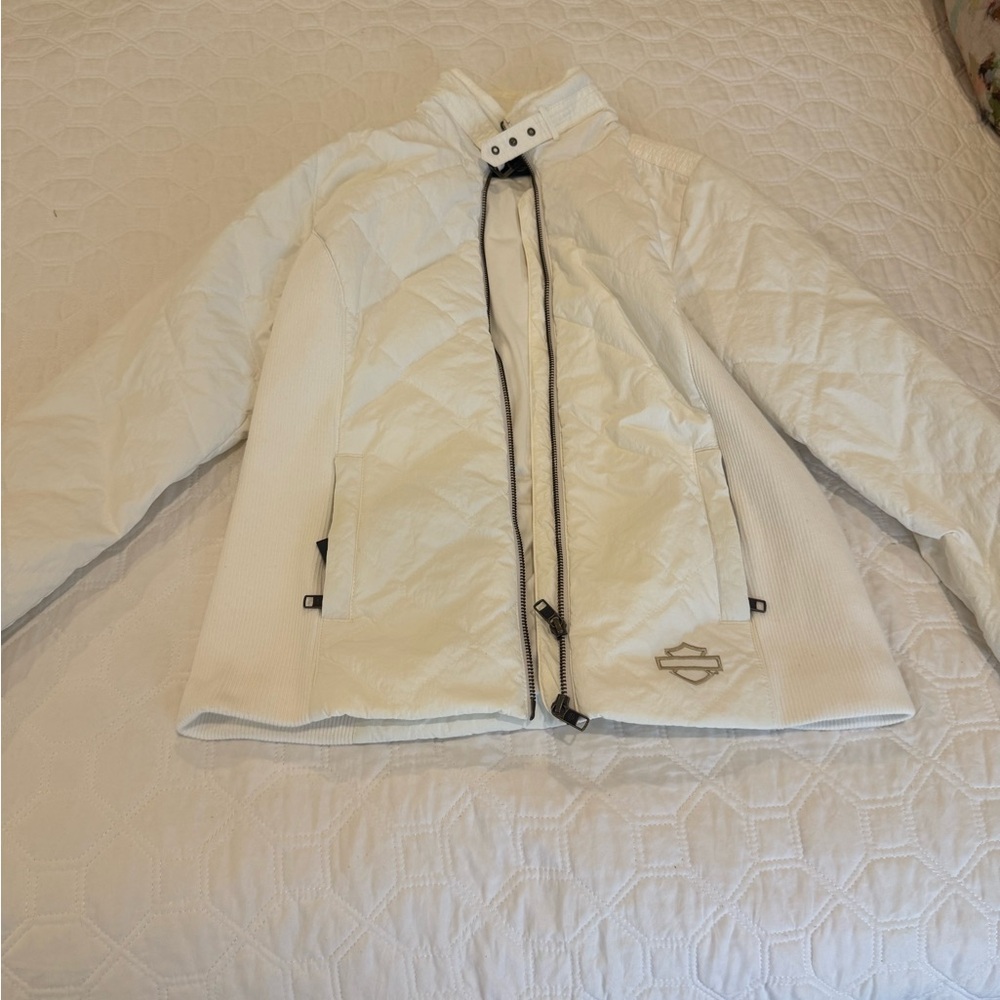 Harley Davidson Women's White Quilted Jacket